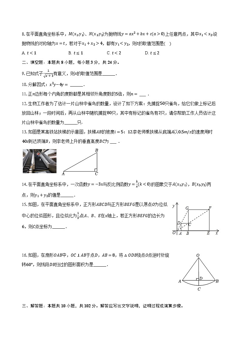 2024年江苏省盐城市响水县中考数学二模试卷（含解析）02