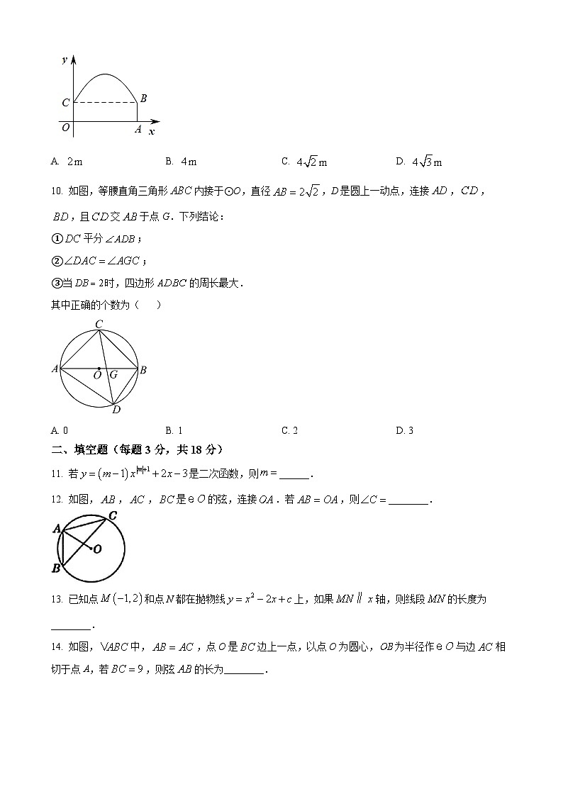 湖南省郴州市嘉禾县塘村镇中学2023-2024学年九年级下学期期中数学试题（原卷版+解析版）03