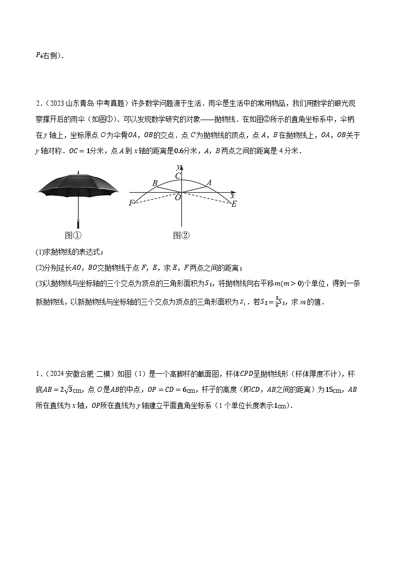 专题06 解答题压轴题（二次函数（面积及最值，实际应用））-2024年中考数学压轴题（安徽专用）02