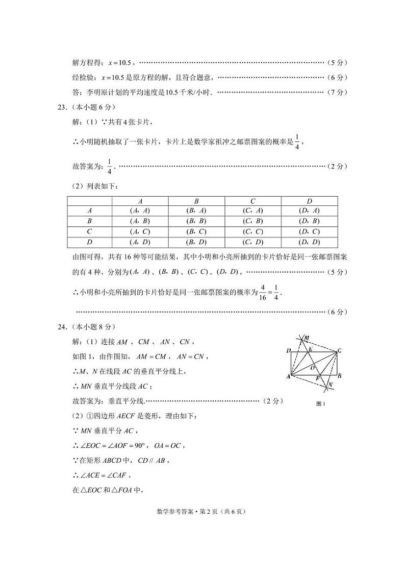 2024年初中毕业生复习第二次统一监测数学试题卷第2页