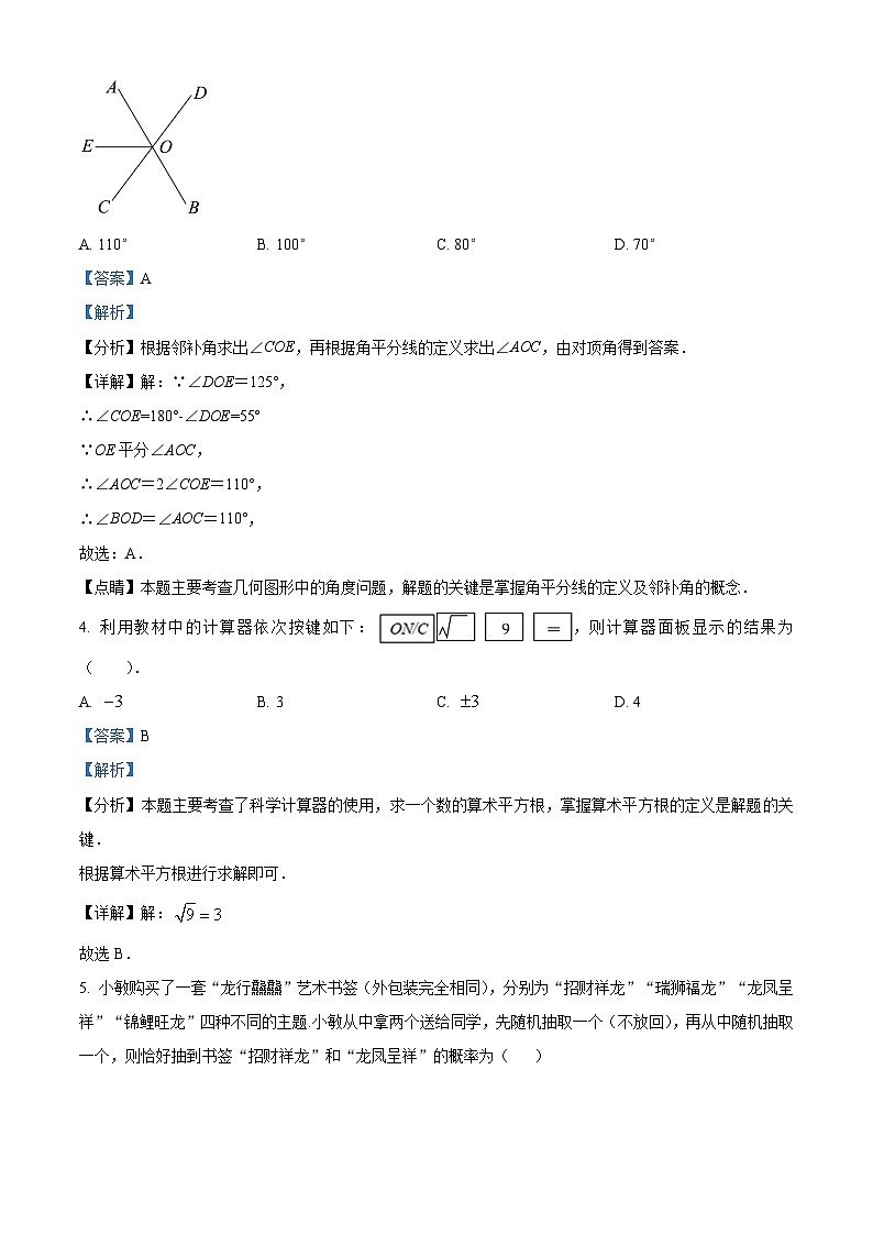 2024年山东省东营市广饶县中考一模数学试题（原卷版+解析版）02