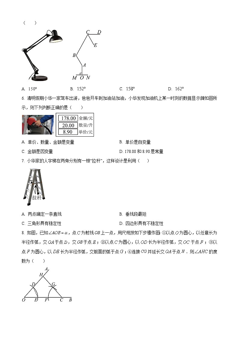 河南省郑州市中原区桐柏一中 2023-2024学年七年级下学期期中数学试题（原卷版）第2页