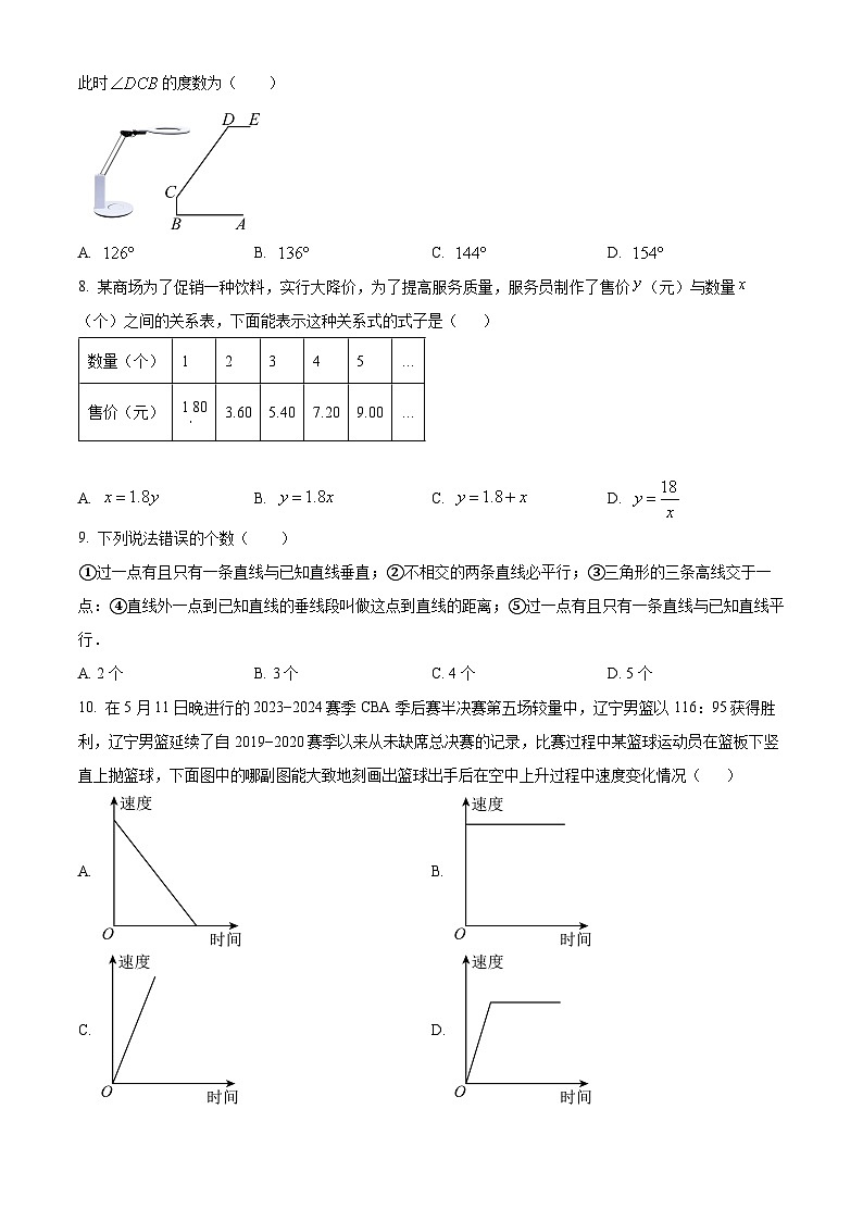 辽宁省沈阳市南昌初级中学2023-2024学年七年级下学期5月期中考试数学试题（原卷版）第2页