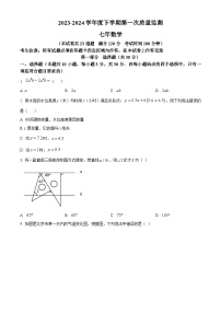 辽宁省沈阳市铁西区2023-2024学年七年级下学期期中考试数学试题（原卷版+解析版）