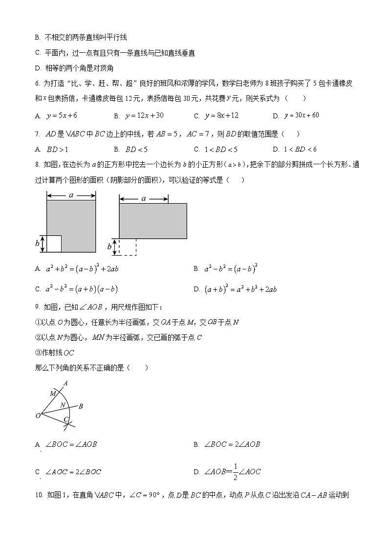 山东省济南市商河县2023-2024学年七年级下学期期中考试数学试题（原卷版+解析版）02