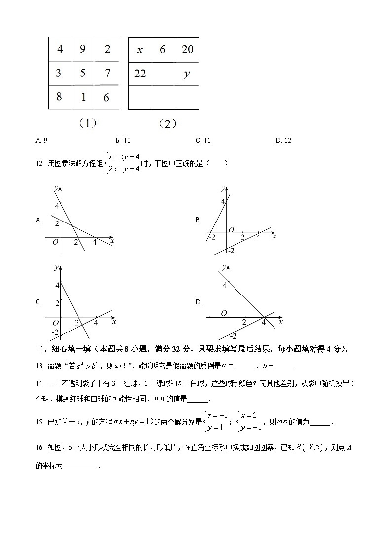 山东省淄博市淄川区2023-2024学年七年级下学期期中数学试题（原卷版+解析版）03