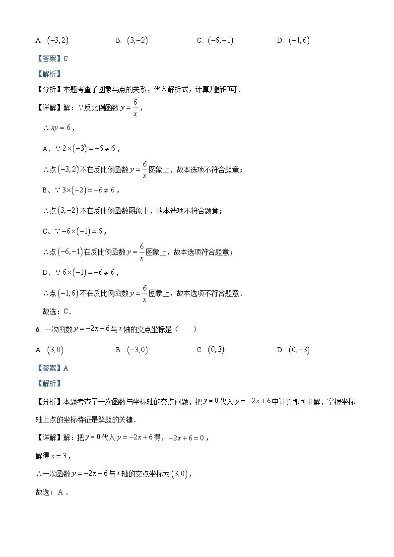 四川省内江市资中县育才学校2023-2024学年八年级下学期期中数学试题（原卷版+解析版）03