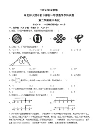 19，吉林省长春市东北师范大学附属中学2023-2024学年七年级下学期期中数学试题(无答案)