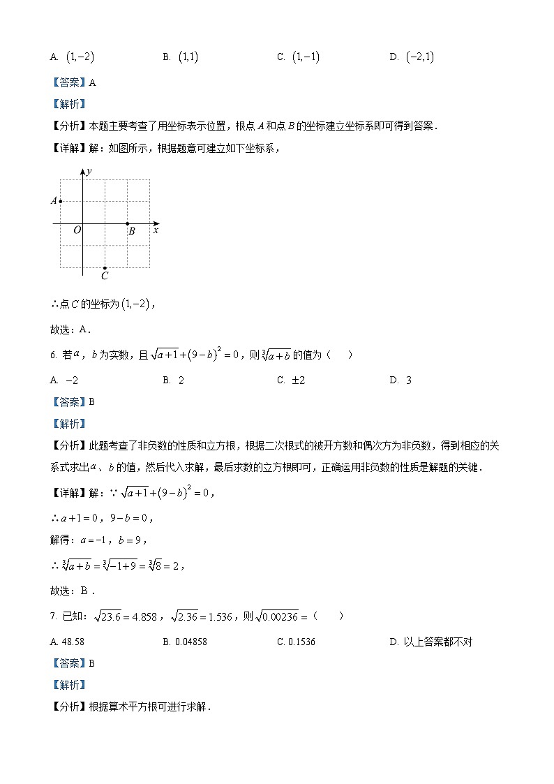 山东省日照市东港区2023-2024学年七年级下学期5月期中考试数学试题（原卷版+解析版）03