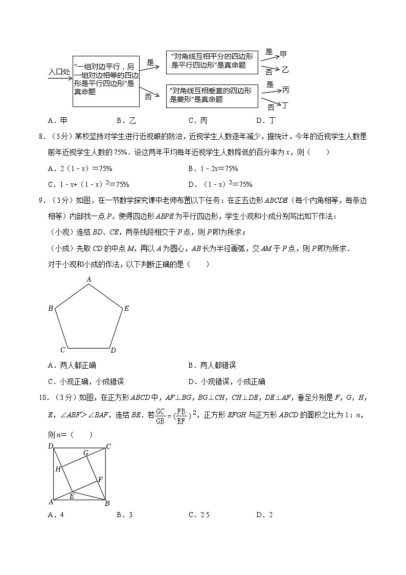 浙江省杭州市拱墅区观成实验学校2023-2024学年八年级下学期期中数学试卷02