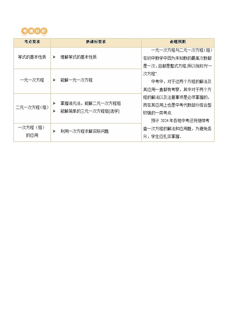 2024年中考数学复习讲义 第05讲 一次方程（组）及其应用(含答案)第2页