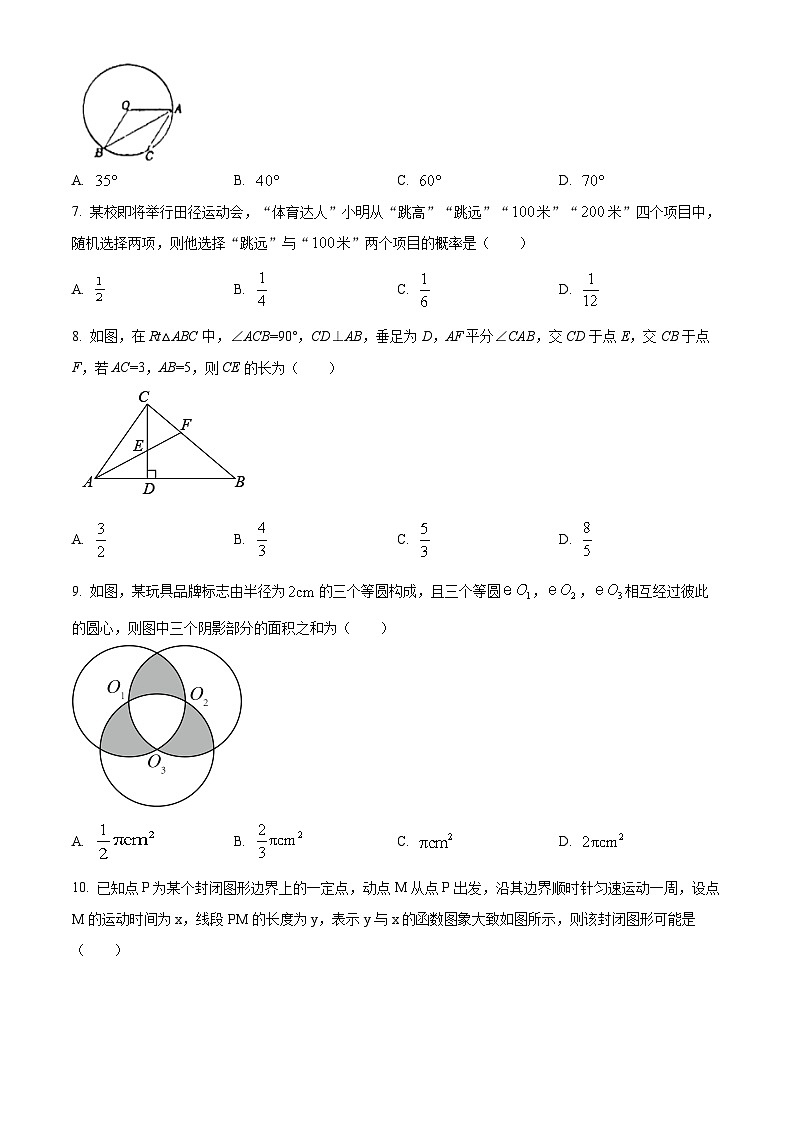 2024年山东省泰安市泰山区初中学业水平测试九年级数学一模试题（原卷版）第2页