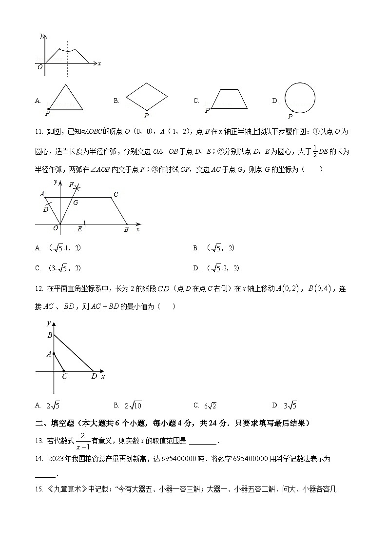2024年山东省泰安市泰山区初中学业水平测试九年级数学一模试题（原卷版）第3页