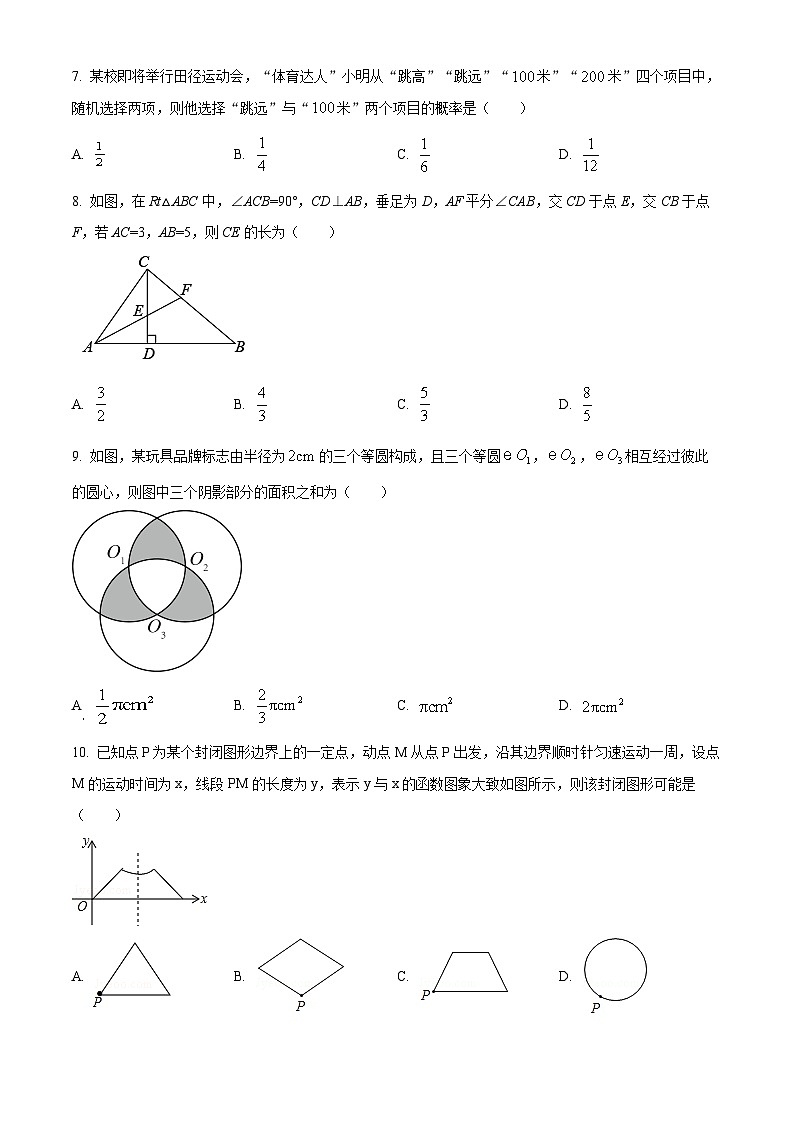2024年山东省泰安市泰山区中考模拟数学试题 （原卷版+解析版）02