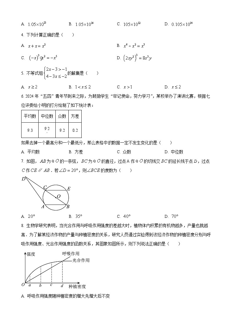 2024年山西省忻州市多校中考三模数学试题（原卷版+解析版）02