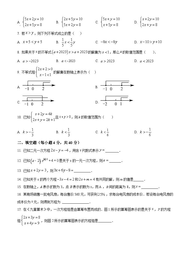 吉林省长春市农安县2023-2024学年七年级下学期期中数学试题（原卷版+解析版）02