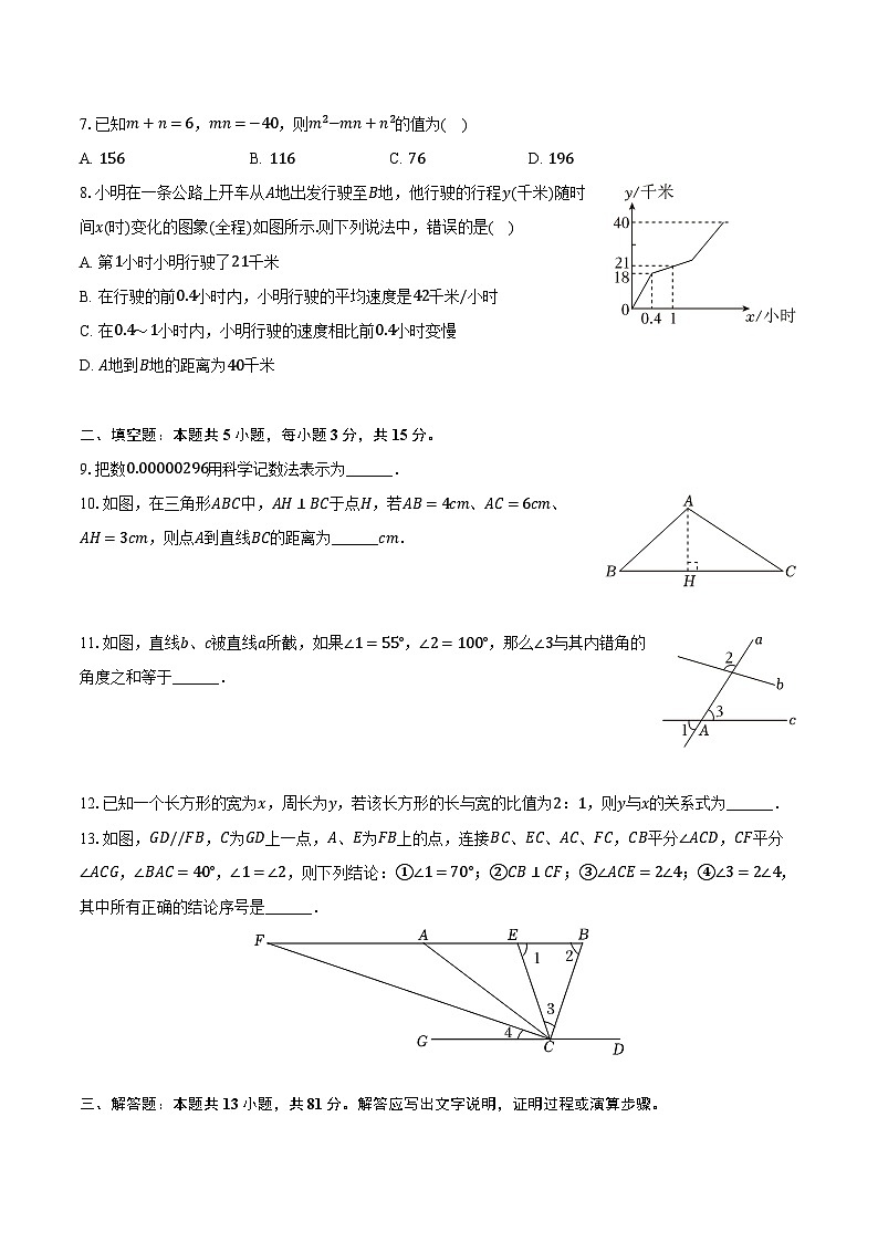 2023-2024学年陕西省西安市西咸新区泾河新城五校联考七年级（下）期中数学试卷（含解析）第2页