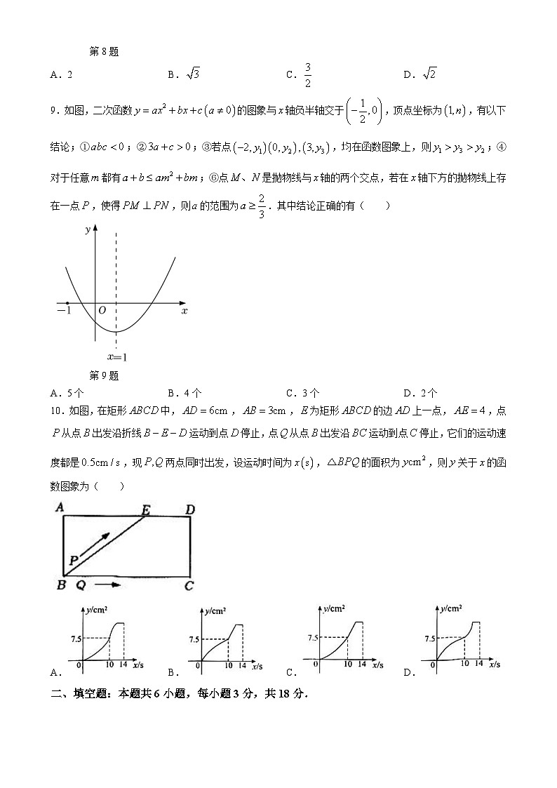 2024年山东省枣庄市台儿庄区中考数学二模试题(无答案)03