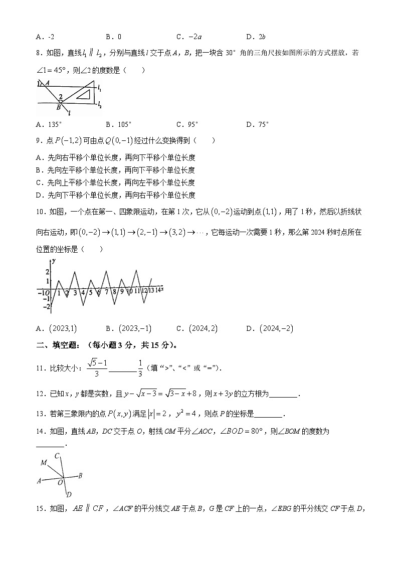 河南省洛阳市洛龙区2023-2024学年七年级下学期期中数学试题第2页