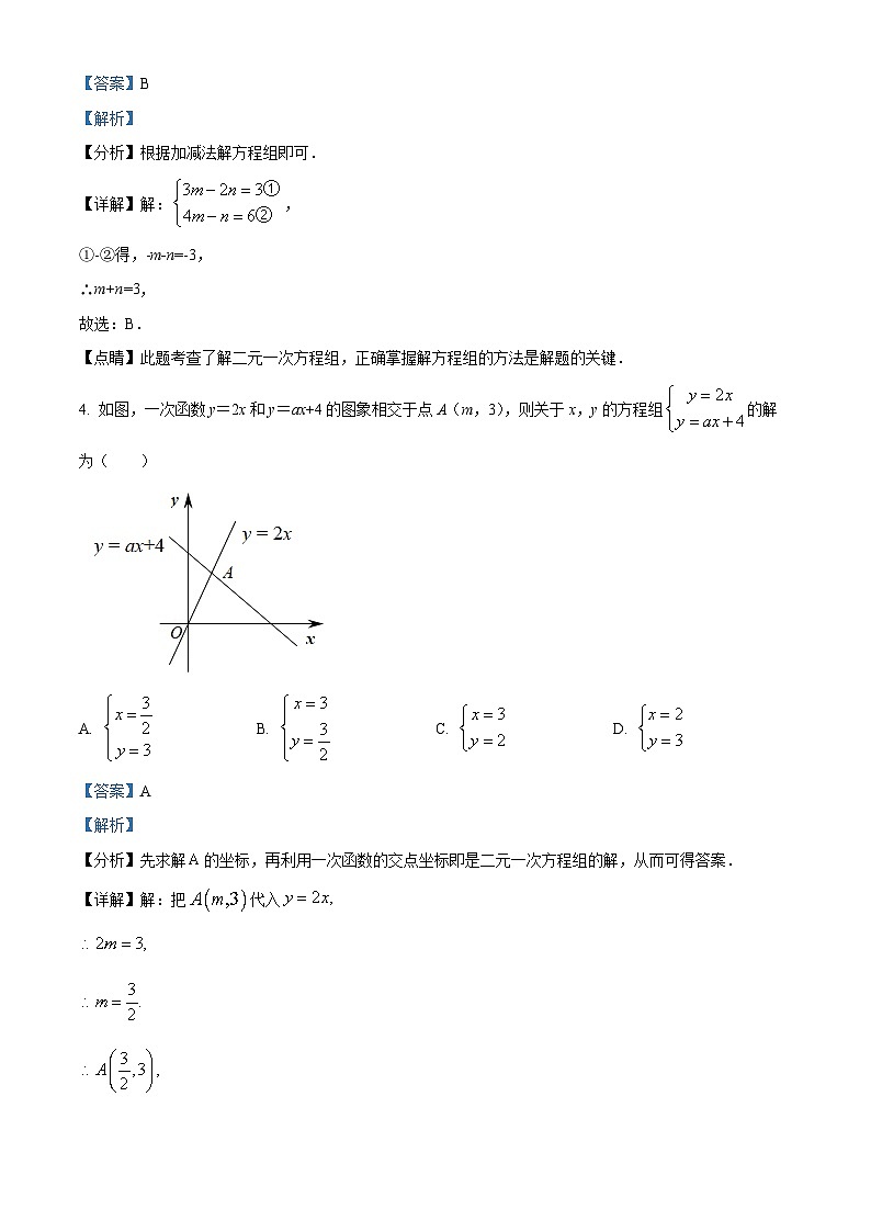 山东省淄博市高青县2023-2024学年七年级下学期期中数学试题（原卷版+解析版）02