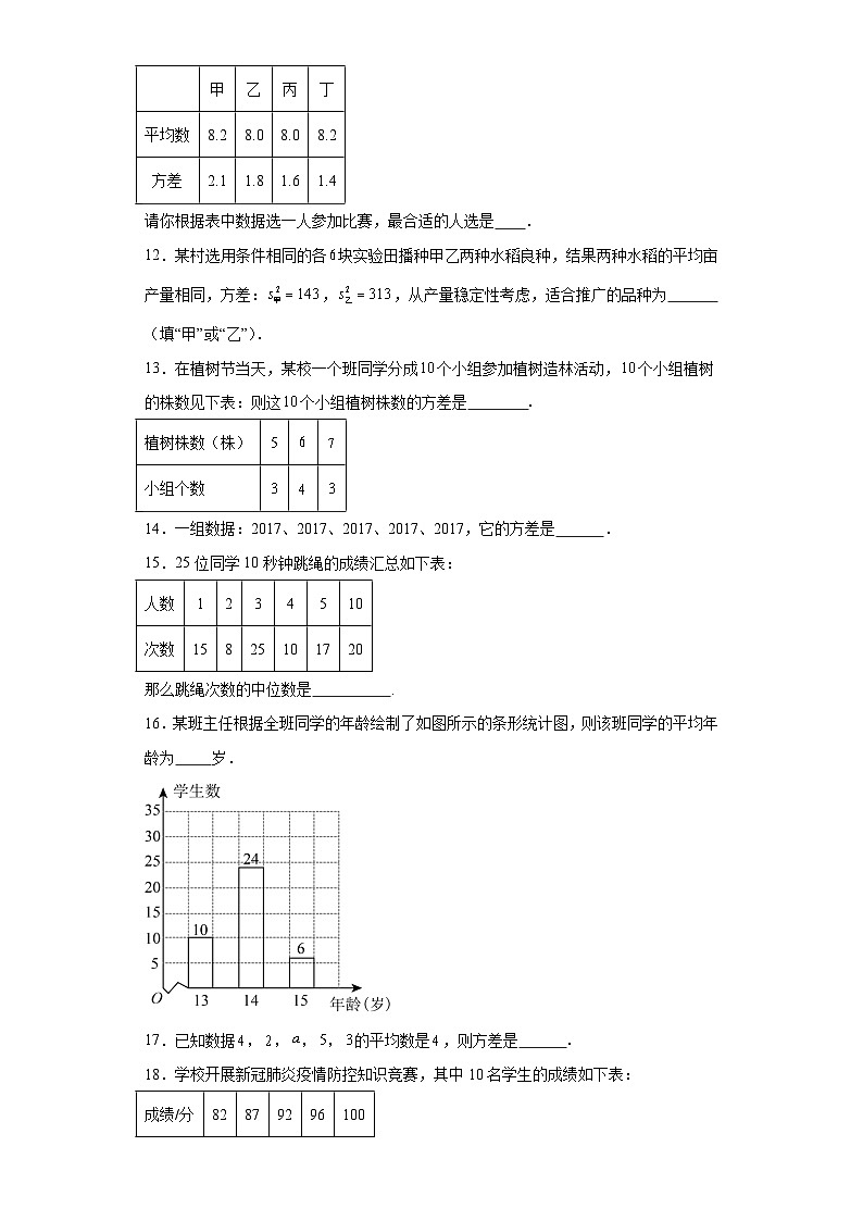 第20章 数据的整理与初步处理 华东师大版数学八年级下册章节拔高练习(含答案)03