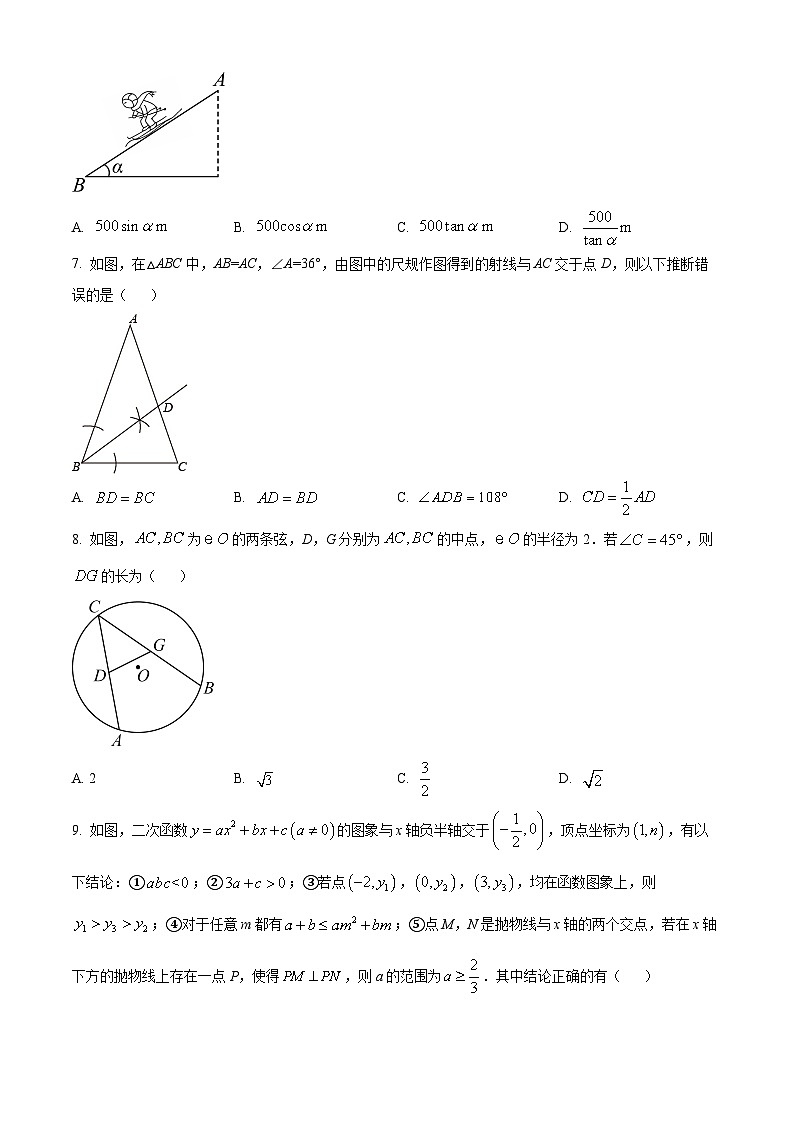 2024年山东省枣庄市台儿庄区中考数学二模试题（原卷版）第2页