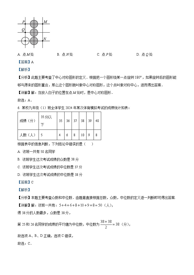 2024年宁夏回族自治区银川外国语实验学校 中考一模数学试题（原卷版+解析版）03