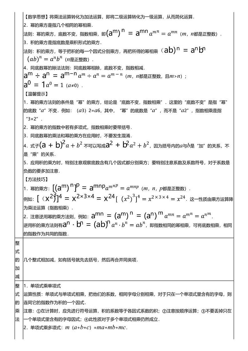 备战2024中考数学 专题02 整式与因式分解（7类重点考向）第3页