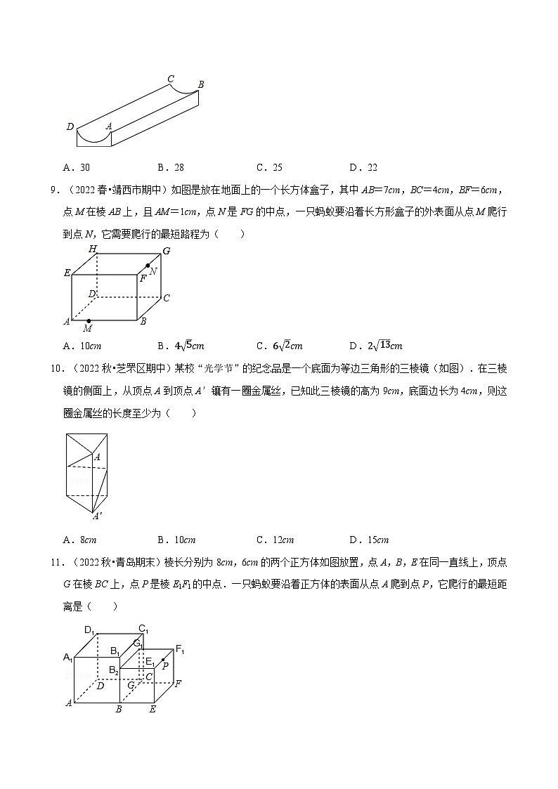 人教版八年级数学下册举一反三系列专题17.3最短路径问题专项训练(30道)(原卷版+解析)第3页