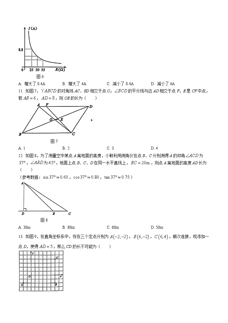 2024年河北省竞秀区中考二模数学试题(无答案)03