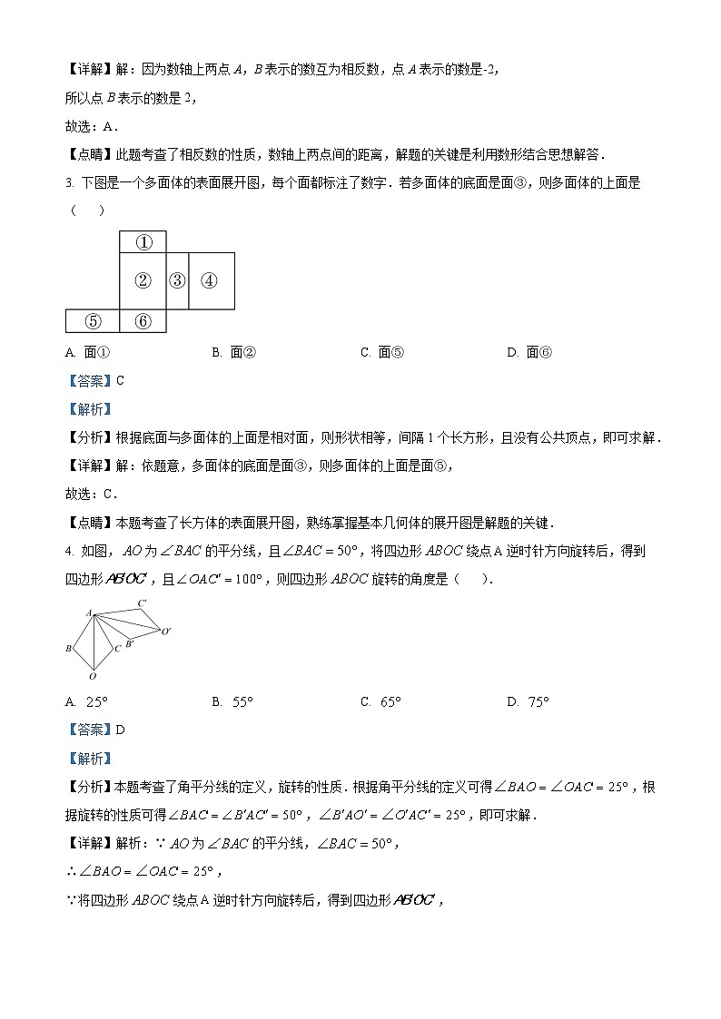 2024年山东省潍坊市初中学业水平考试三模数学模拟试题 （原卷版+解析版）02