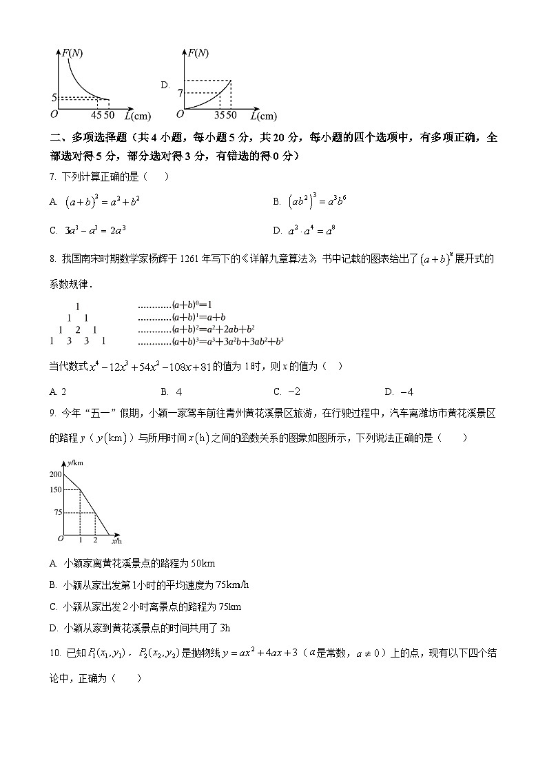 2024年山东省潍坊市初中学业水平考试三模数学模拟试题 （原卷版+解析版）03