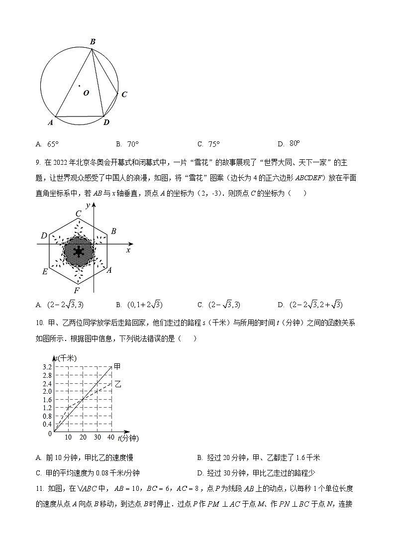 2024年四川省自贡市富顺县代寺学区中考二模数学试题（原卷版）第3页