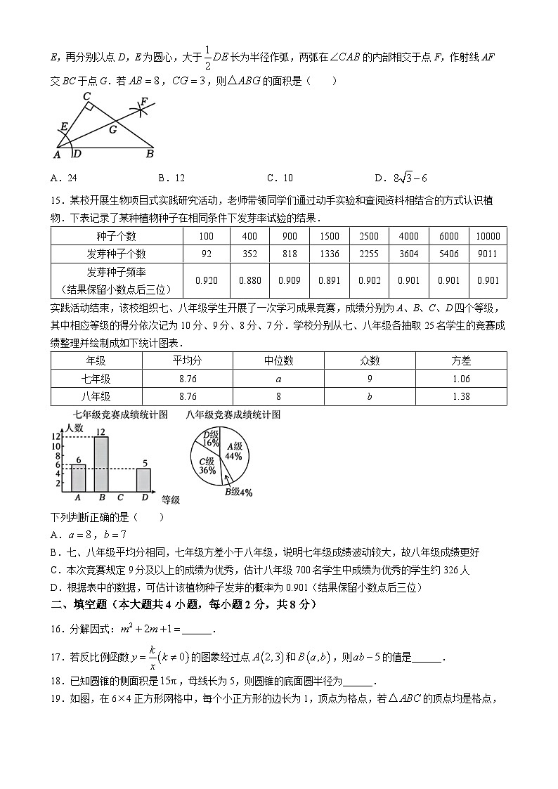2024年云南省盘龙区中考一模考试数学试题03