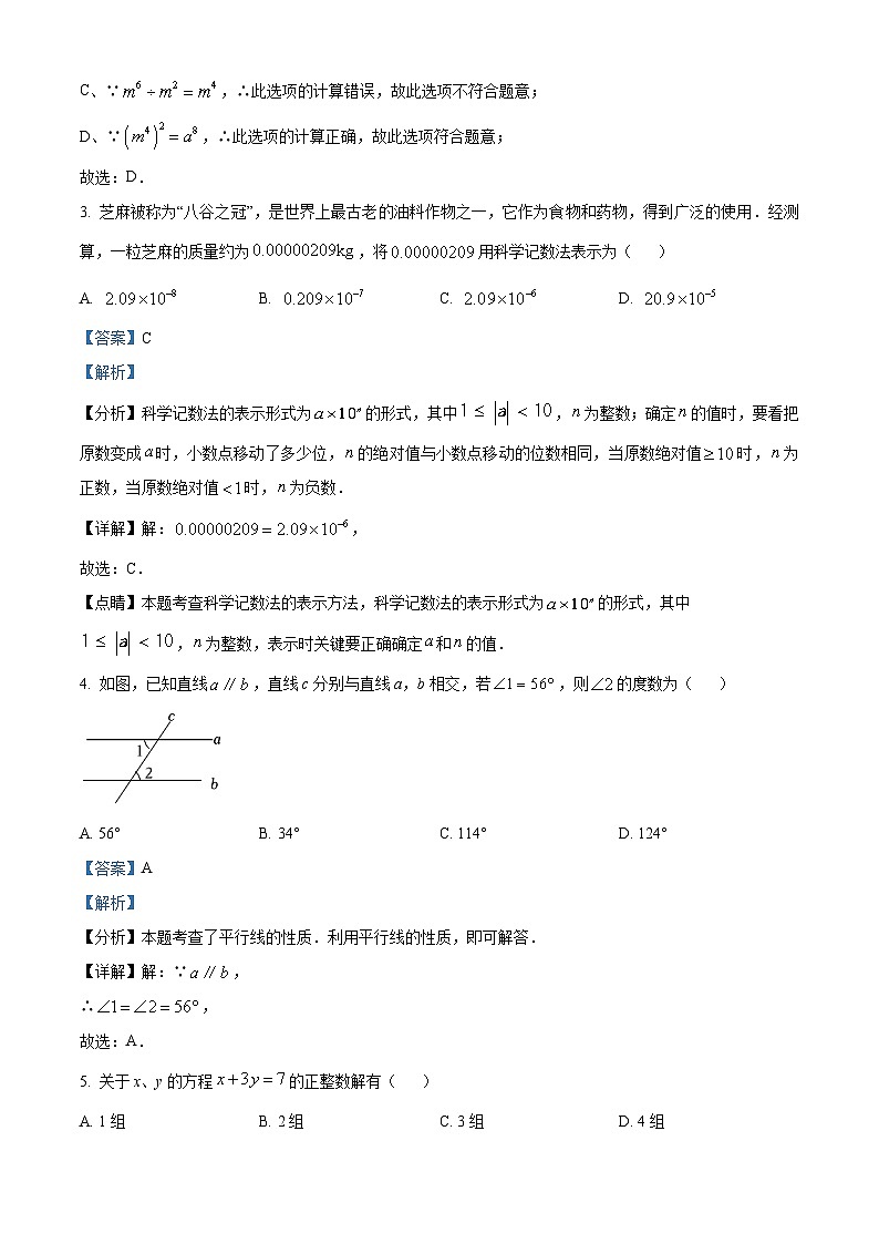 浙江省绍兴市新昌县城郊初中学校联考2023-2024学年七年级下学期期中考试数学试题02