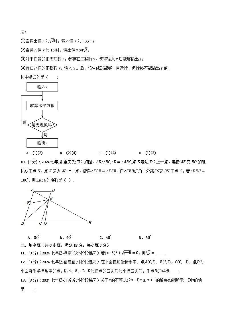 2024年人教版数学七年级下册月考数学试卷（5月份）（原卷版+解析版）03