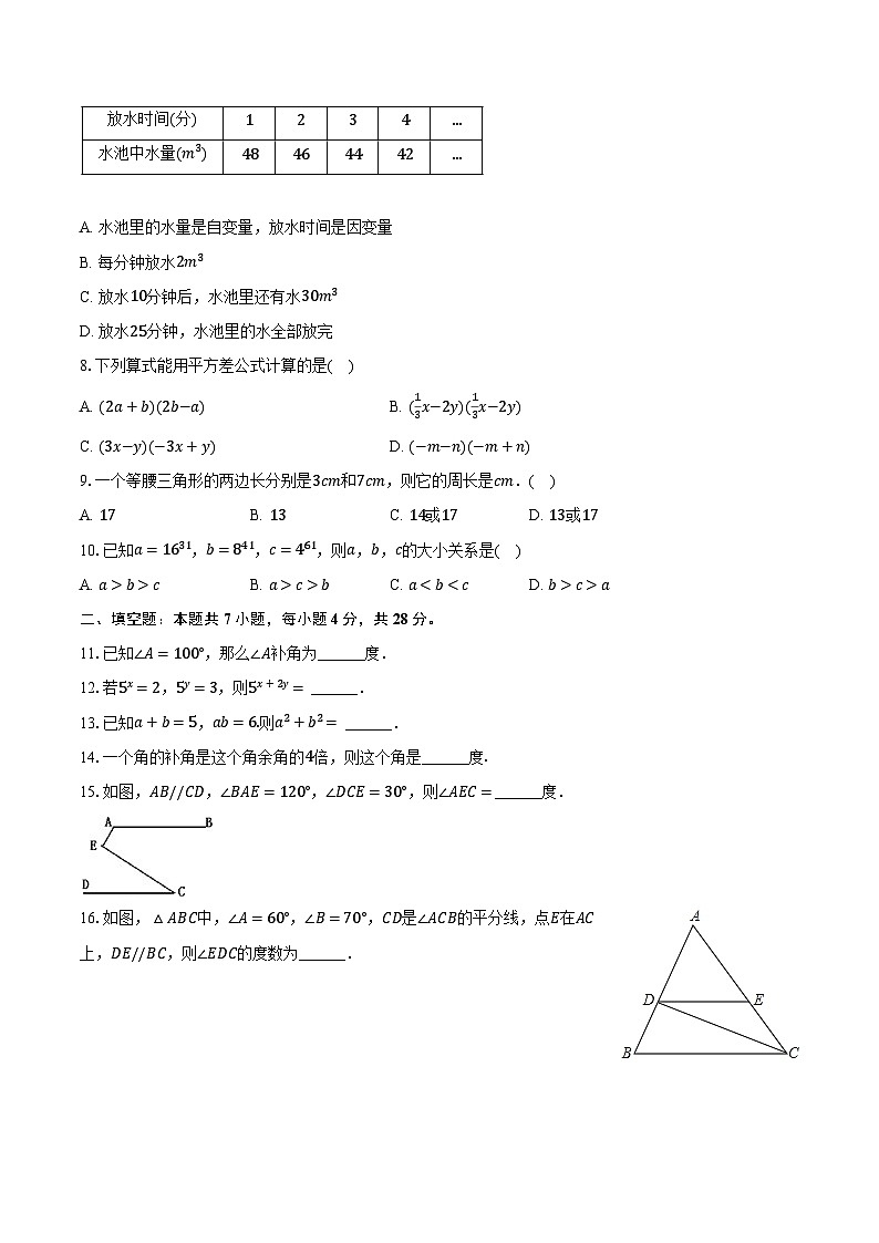 2023-2024学年广东省茂名市化州市七年级（下）期中数学模拟试卷（含解析）第2页