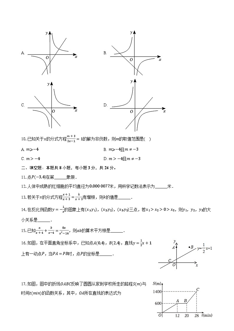 2023-2024学年湖南省衡阳市蒸湘区八年级（下）期中数学试卷（含解析）02