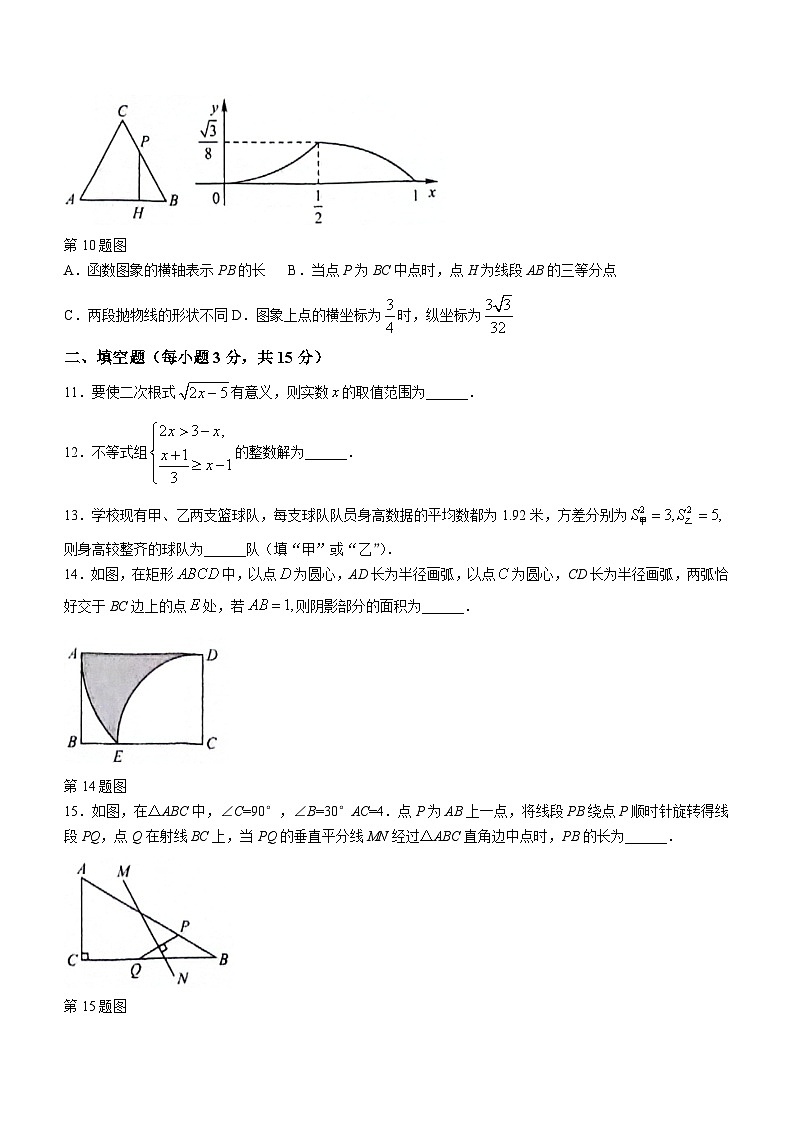 2024年河南省信阳市潢川县中考二模数学试题(含答案)03