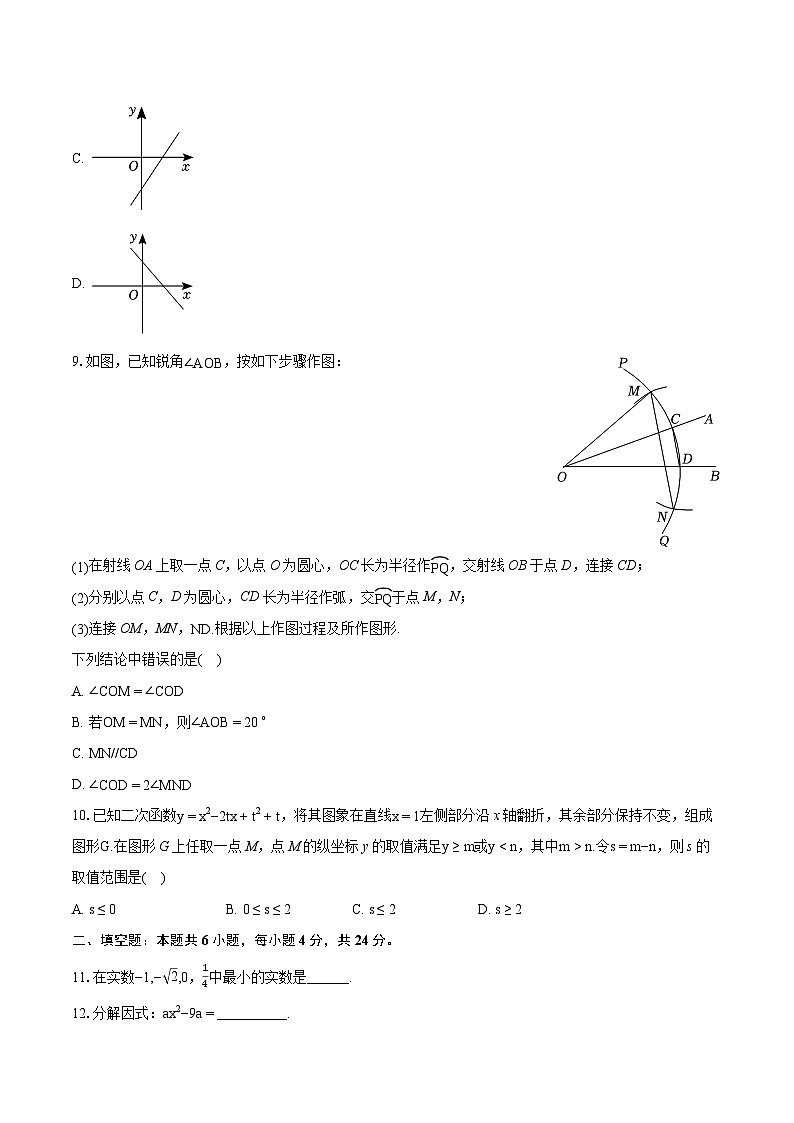 2024年山东师大附中集团中考数学模拟试卷（含详细答案解析）第3页