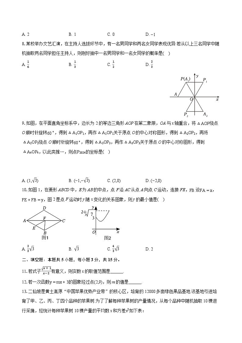 2024年河南省郑州市名校联考中考数学模拟试卷（含详细答案解析）02