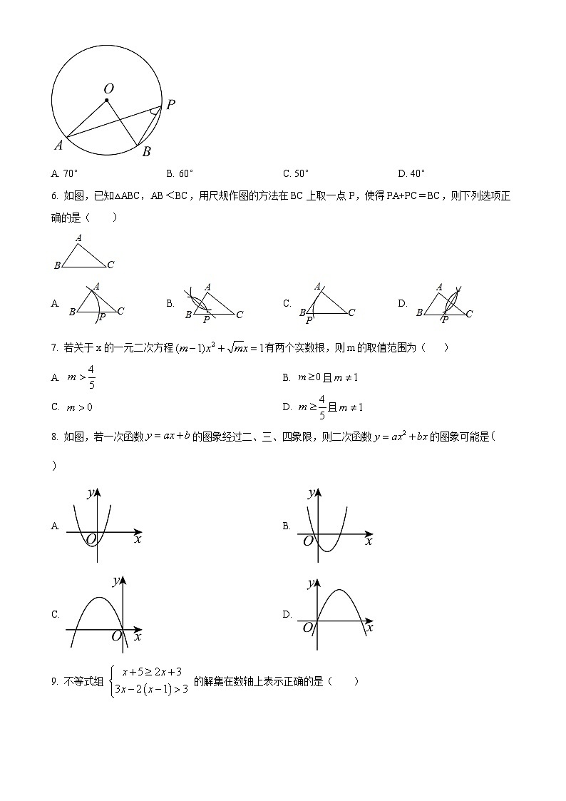 2024年河南省南阳市唐河县九年级中考一模数学试题（原卷版）第2页