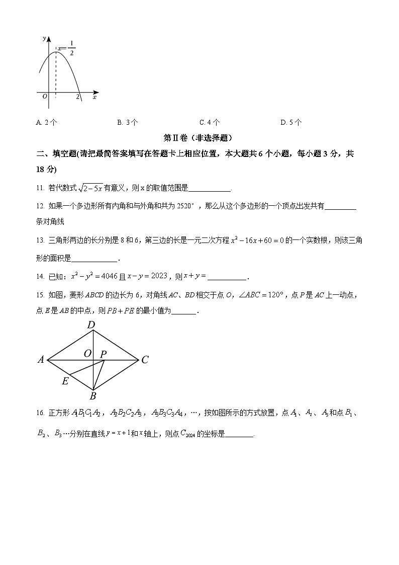 2024年四川省广安市岳池县九年级中考三模数学试题（原卷版）第3页
