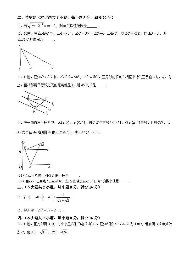 安徽省阜阳市界首市第二中学2023-2024学年八年级下学期期中数学试题03