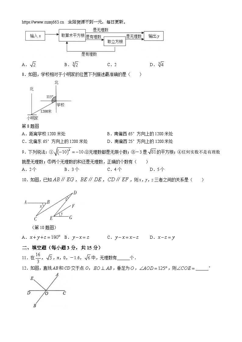 湖北省黄石市2023-2024学年七年级下学期期中数学试题第2页