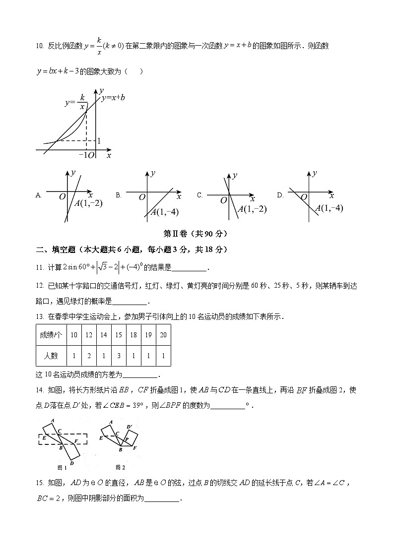 2024年山东省青岛市崂山区九年级中考二模数学试题（原卷版）第3页