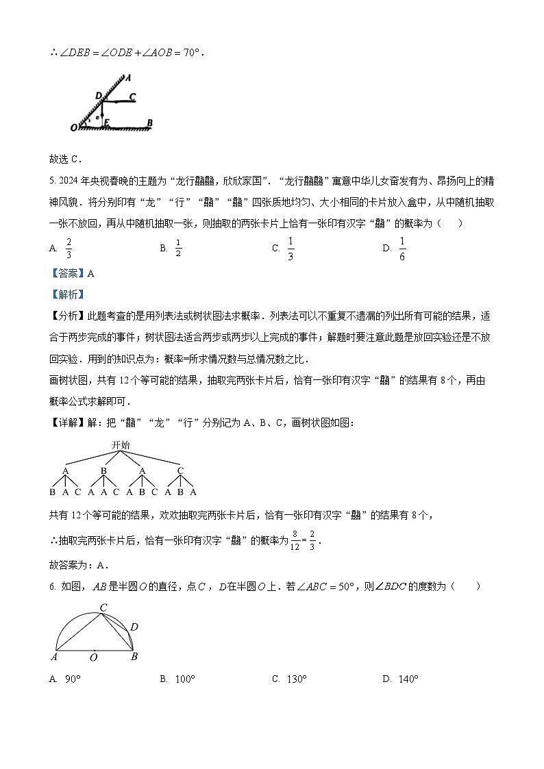 2024年新疆乌鲁木齐部分学校中考三模考试数学试题（原卷版+解析版）03