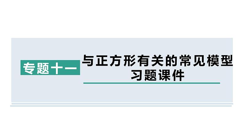 专题十一与正方形有关的常见模型 习题课件浙教版数学八年级下册01