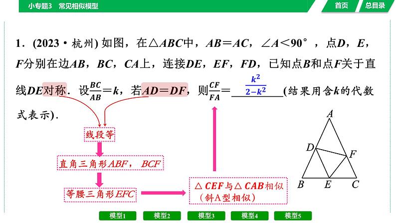 中考数学复习课件  小专题3　常见相似模型第3页