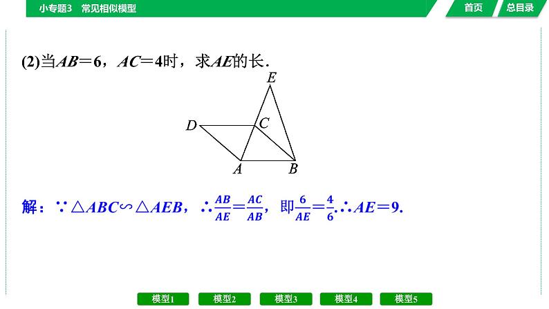 中考数学复习课件  小专题3　常见相似模型第7页